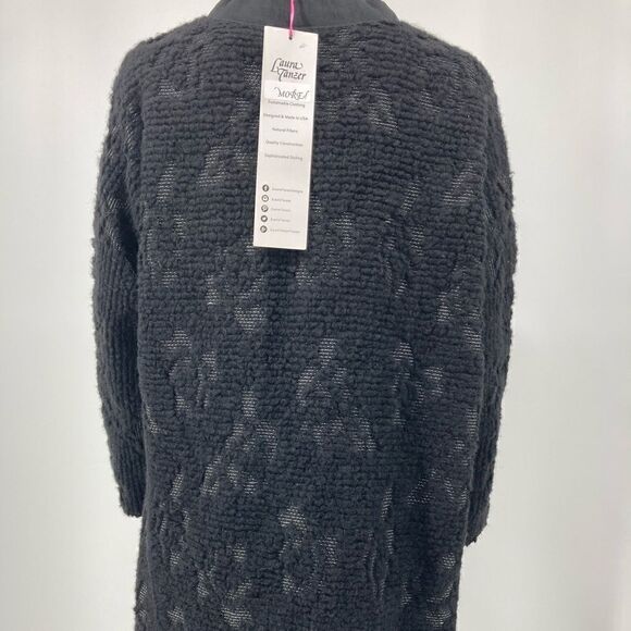 NWT Laura Tanzer Rose Butterfly Knit Jacket Size M Black Color - Picture 3 of 10